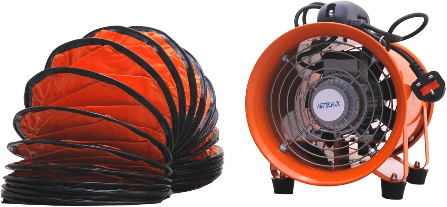 Portable Industrial Ventilator Axial Blower Workshop Extractor Fan 16" with Duct