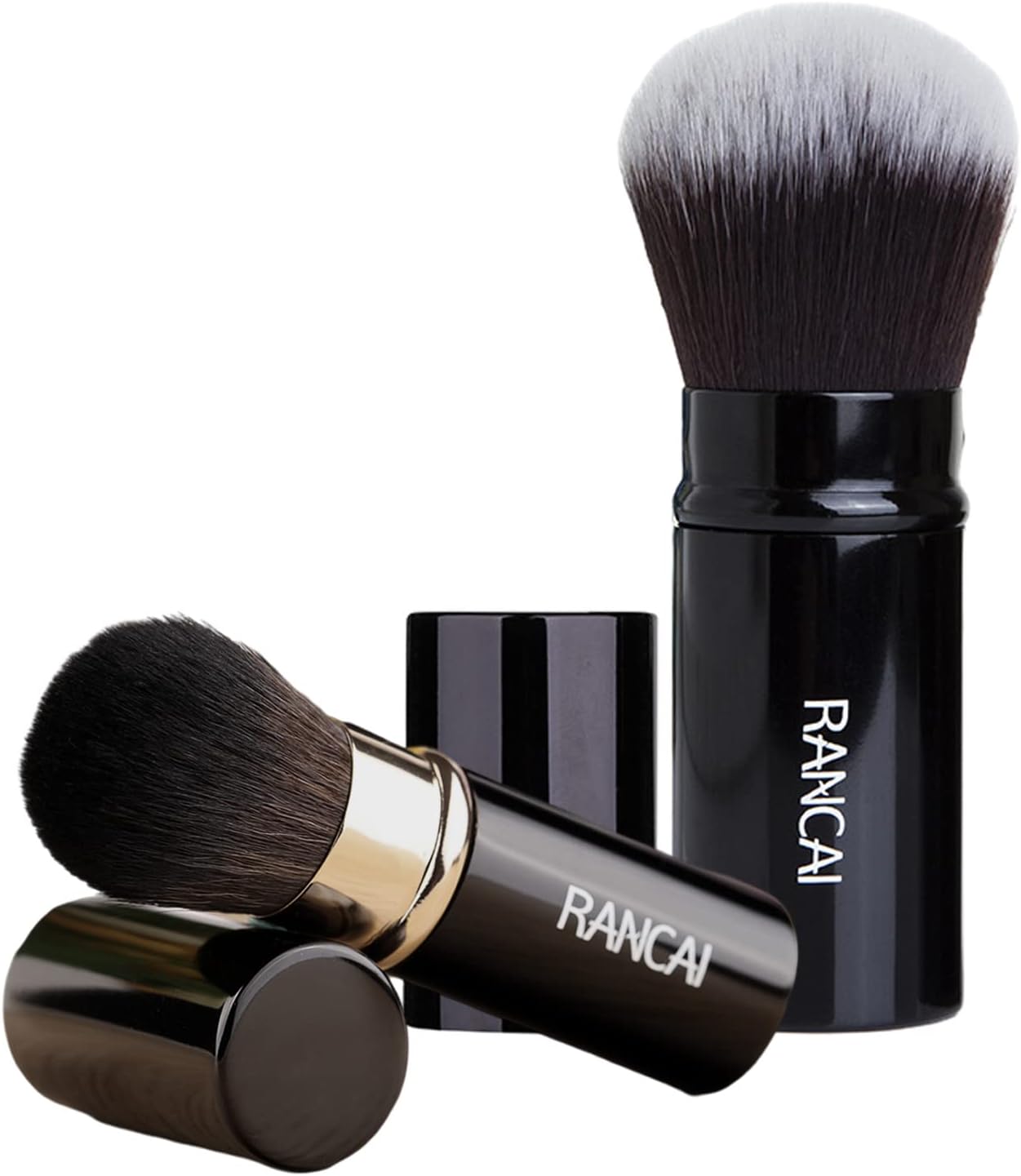 2 Pieces Retractable Brush,Kabuki Makeup Blush Face Brushes,Powder Foundation Brush for Applying Foundation Powders and Mineral Cosmetics