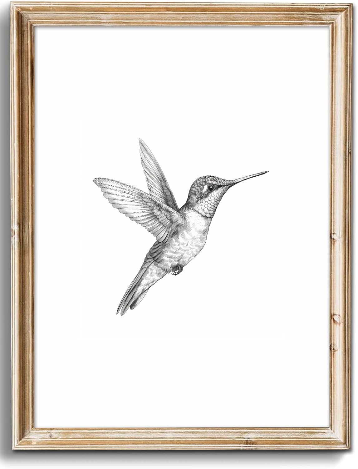 uniro Vintage Wall Art Prints Farmhouse Decor Hummingbird Sketch Canvas Oil Painting Black and White Bird Neutral Vintage Artwork Pictures for Bedroom Living Room Decor (8" x 10"-UNFRAMED)