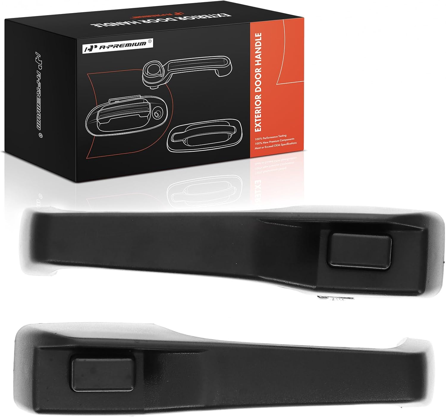 A-Premium Outside Exterior Door Handles Compatible with Jeep XJ Series Cherokee 1997 1998 1999 2000 2001, Textured Black, 2-PC Set, Front or Rear Driver and Passenger Side