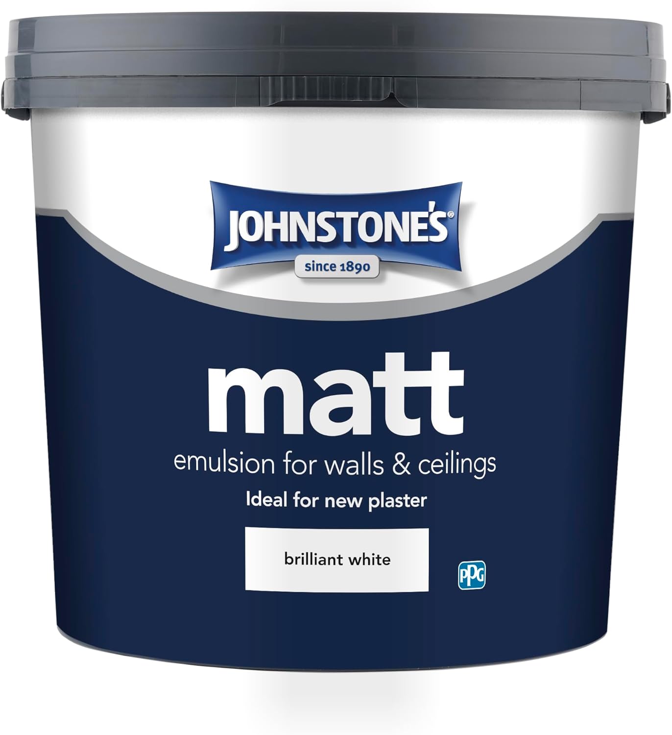 Johnstone's 306755 Matt Emulsion Paint, Brilliant White, 5 l (Pack of 1)