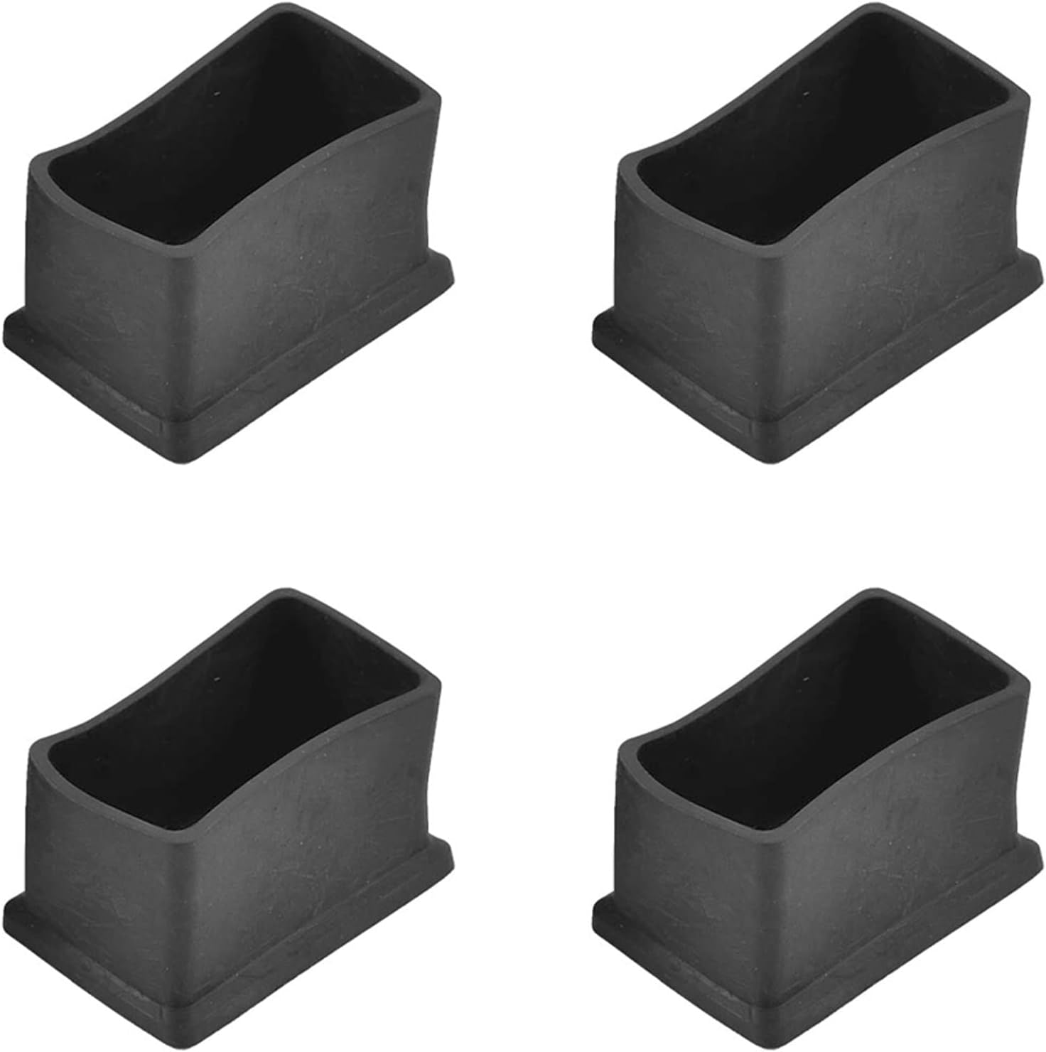 METALLIXITY Chair Leg End Cover (50mm x 30mm) 4Pcs, Rectangle Rubber Furniture Feet Caps Floor Protector - for Sofa Table Patio Chairs, Black