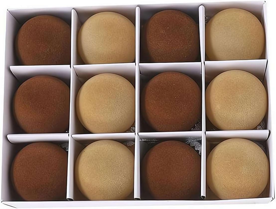 YUYQAQ Hobby Lobby Flocked Round Christmas Ornaments, 3.15 inches (80 mm) Diameter, Pack of 8, Shatterproof Plastic, Soft Flocked Texture, Classic Style