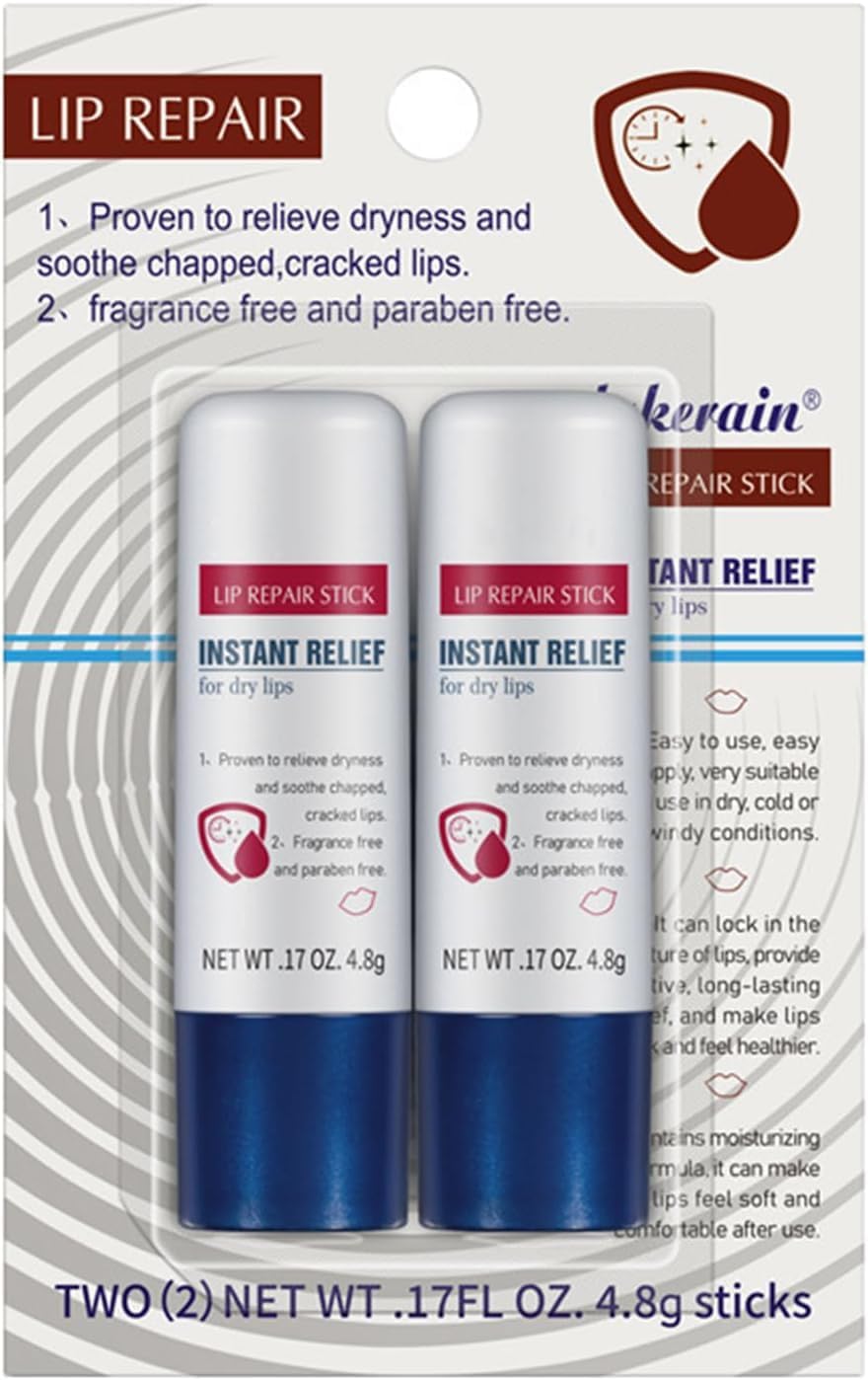Lip Balm Stick - Lip Repair Cream for Dry Cracked Lips Balm Set, Lip Gel Set Long Lasting Lips Moisturizer Day Night Skincare Set Gift for Teenage Girls Kids Women(2pcs Lip Balm)