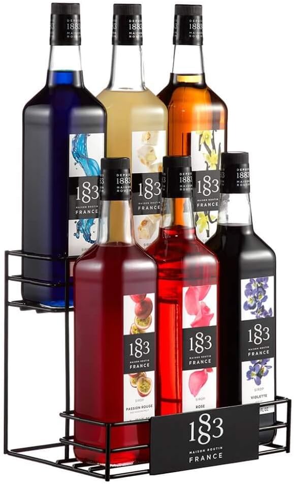 1883 Maison Routin Coffee Syrup Organiser, 6 Bottle Display Stand for 1L & 0.7L Syrups, Ideal Bar Organiser
