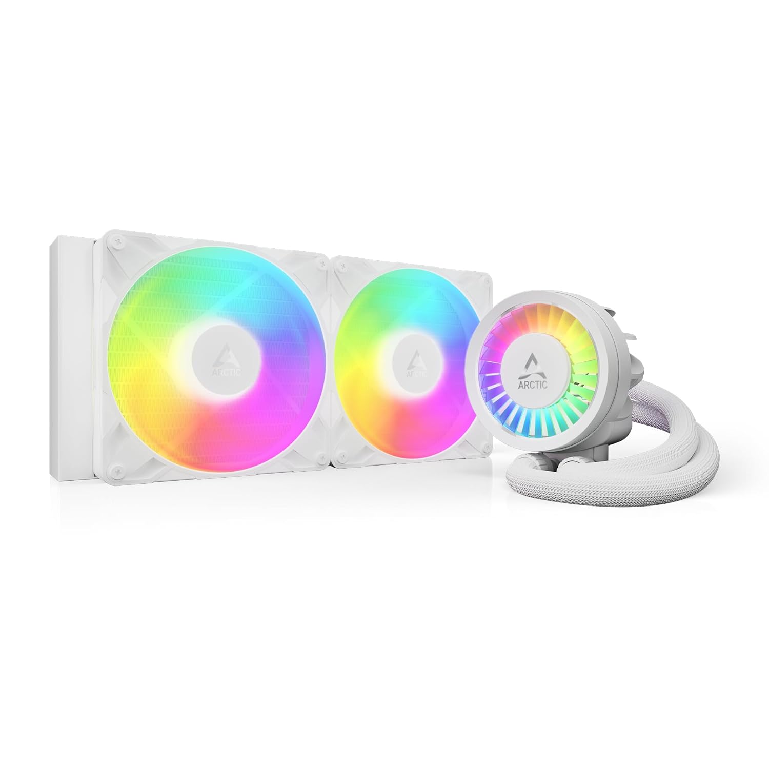 ARCTIC Liquid Freezer III Pro 280 A-RGB (White) - AIO CPU Cooler, 2 x 140 mm Water Cooling, 38 mm Radiator, PWM Pump, VRM Fan, AMD AM5/AM4, Intel LGA1851/1700 Contact Frame - White