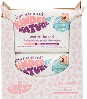 Kinder by Nature Water-Based Baby Wipes - 56 Count (Case of 12 packs)