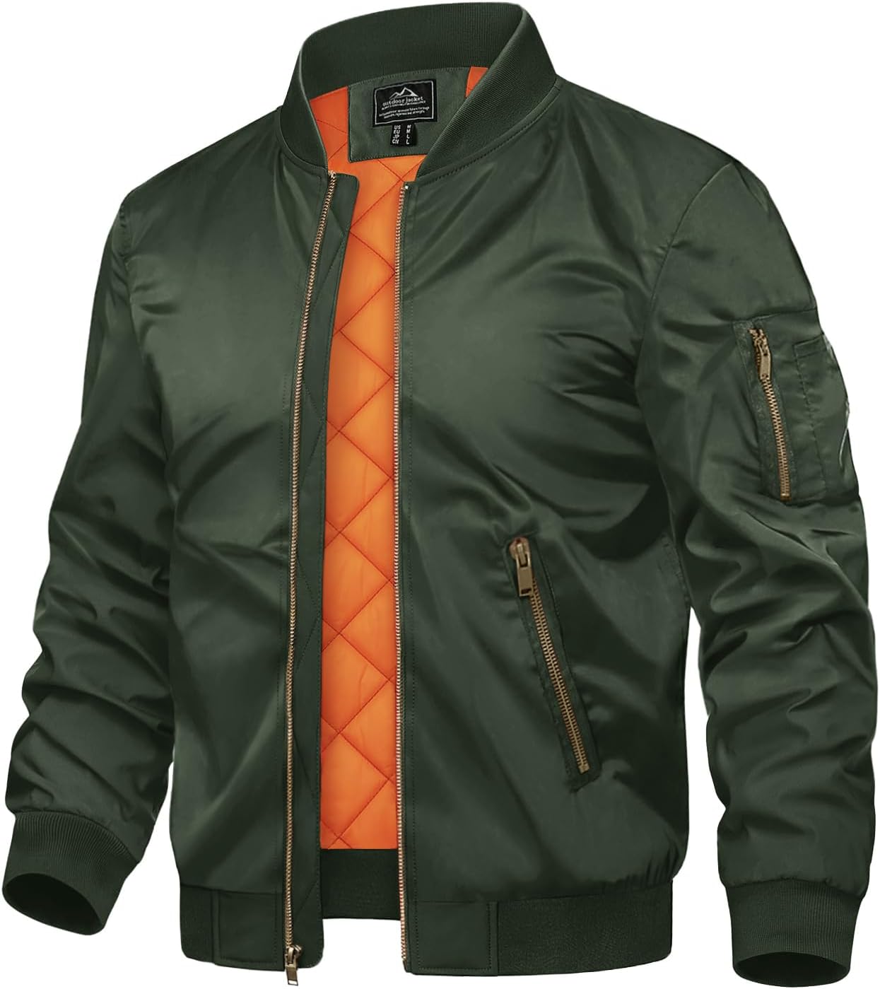 TACVASEN Men's Bomber Jacket Casual Winter Warm Windbreaker Outwear Full Zip Padded Lined Coats