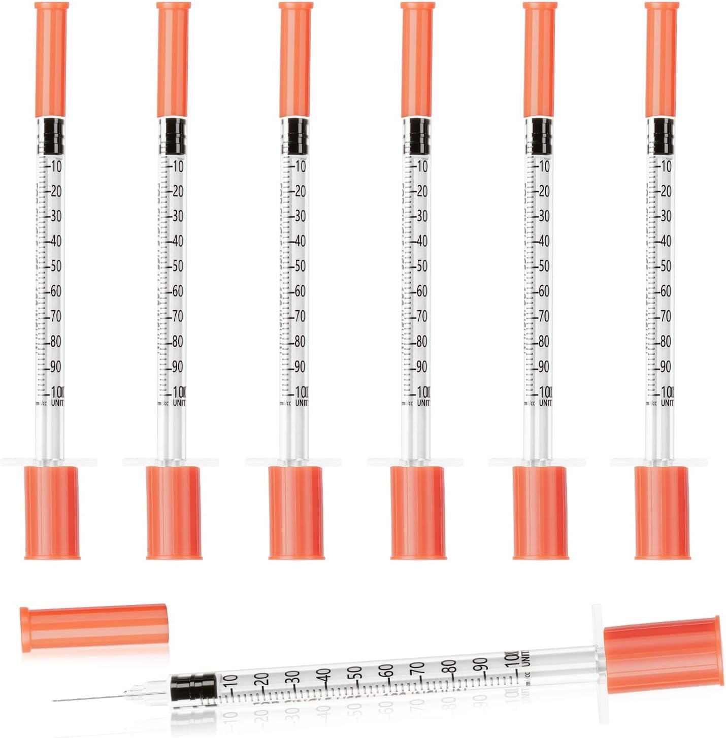 Syringes U-100 1ml 29G 0.5in/13mm, Comfortable & Accurate Dosing, Pack of 50