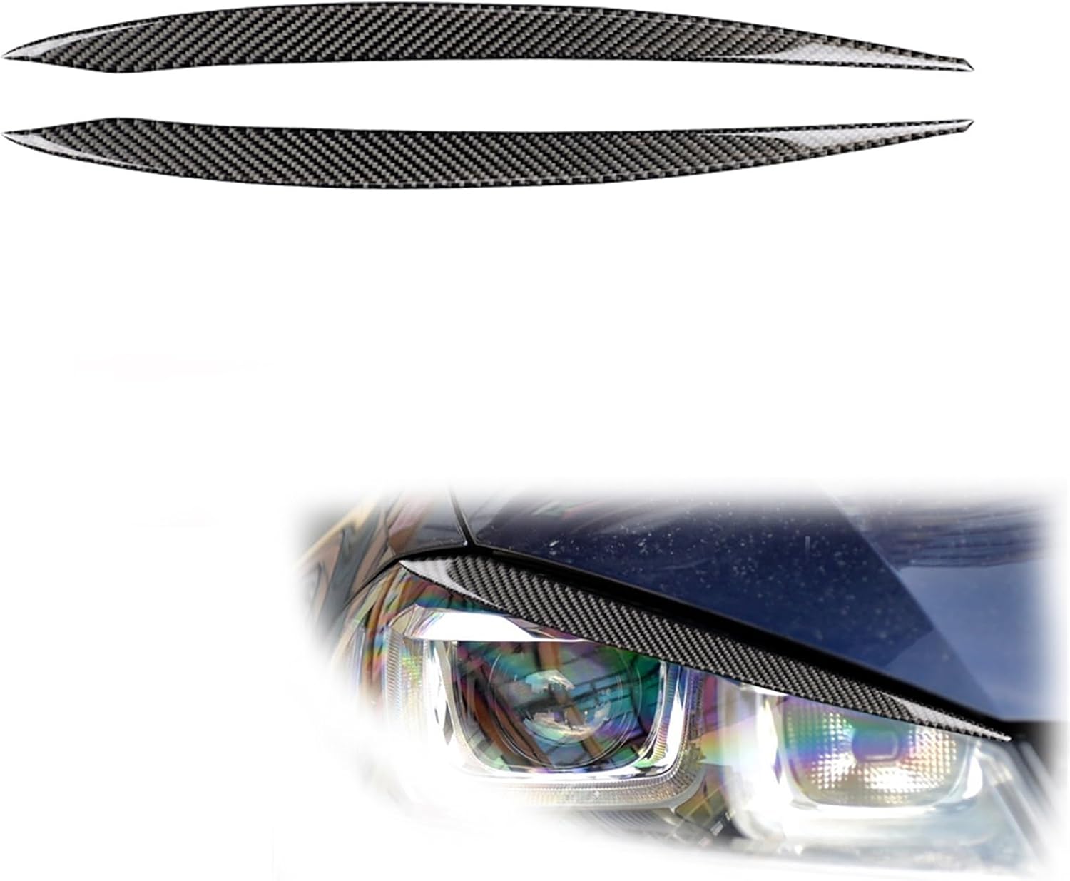 Car Eyebrow Trim Headlights Eyebrow Eyelids ABS Carbon Fiber Sticker For Golf 7 For MK7 For Rline For GTI R Accessories Car Styling