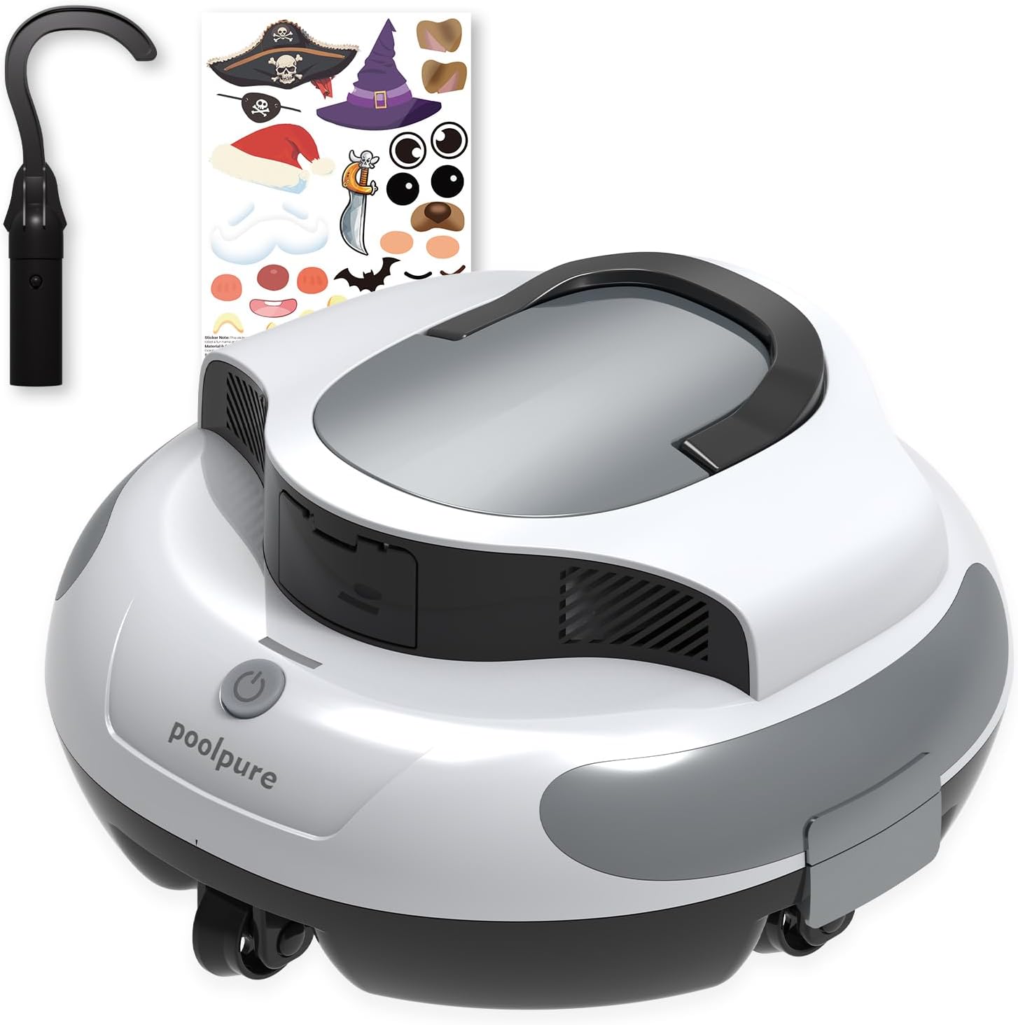 PoolPure Aquaguard SE II 2025 Upgrade Cordless Robotic Pool Cleaner with 5000mah Big Battery, 120-Min Runime, Two Adjustable Path Planning Methods, with DIY Fun Sticker