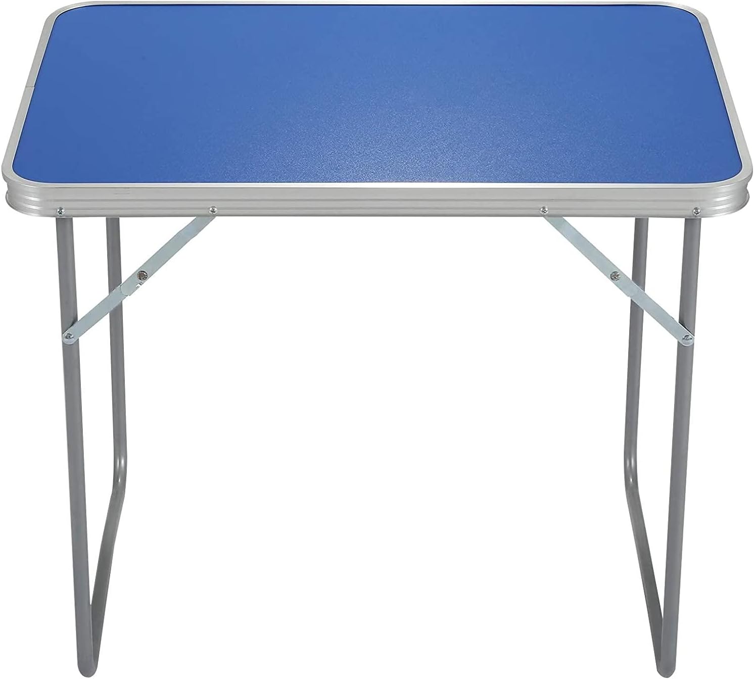 Unibos Camping Table Portable Picnic Table Aluminium Folding Table Indoor Outdoor Table Heavy Duty Garden Trestle Set for BBQ Picnic Party, Load Capacity 15KG (Blue)