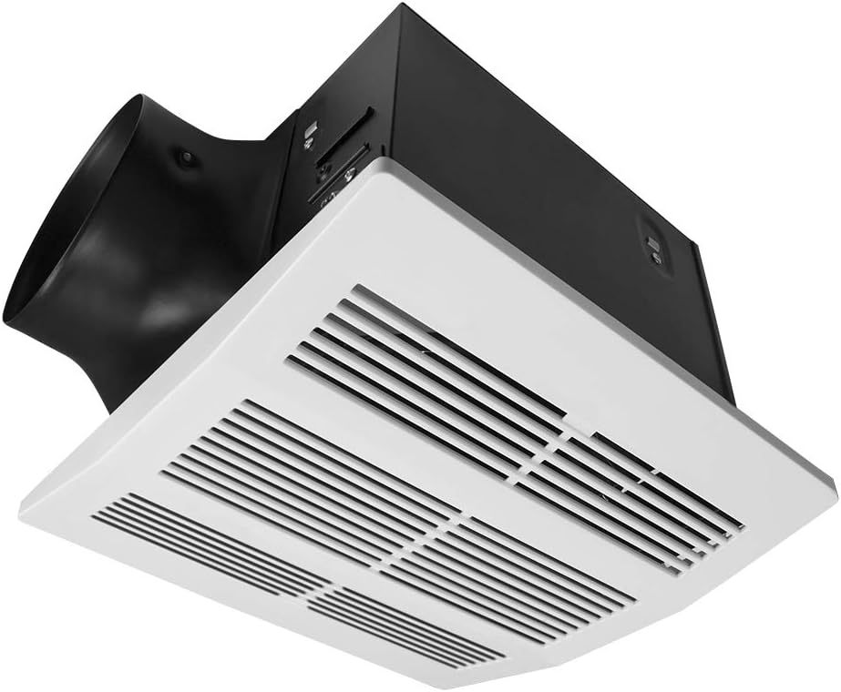 BV Bathroom Exhaust Fan 200CFM - 2.0 Sones, 6" Duct Collar, Rooms Up to 200 Sq. Ft.| Ventilation Fan, Stainless Steel - Ultra-Quiet & HVI 2100
