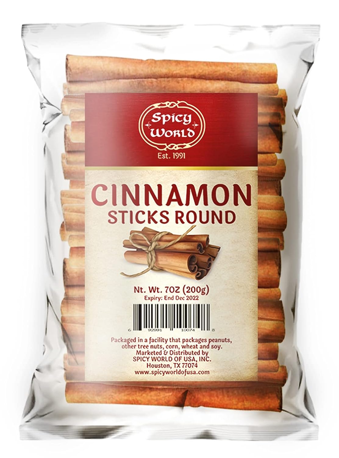 Spicy World Cinnamon Sticks 7 Ounce Bag - 36-44 Sticks - Perfect for Baking, Cooking & Beverages - 3+ Inches Length - Cassia Saigon Cinnamon from Vietnam