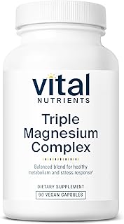 Vital Nutrients Triple Magnesium Complex | Vegan Magnesium Glycinate, Malate & Oxide 250mg | Easily Absorbed Magnesium Supplement for Stress, Muscle, Heart, Bone Support | 90 Capsules
