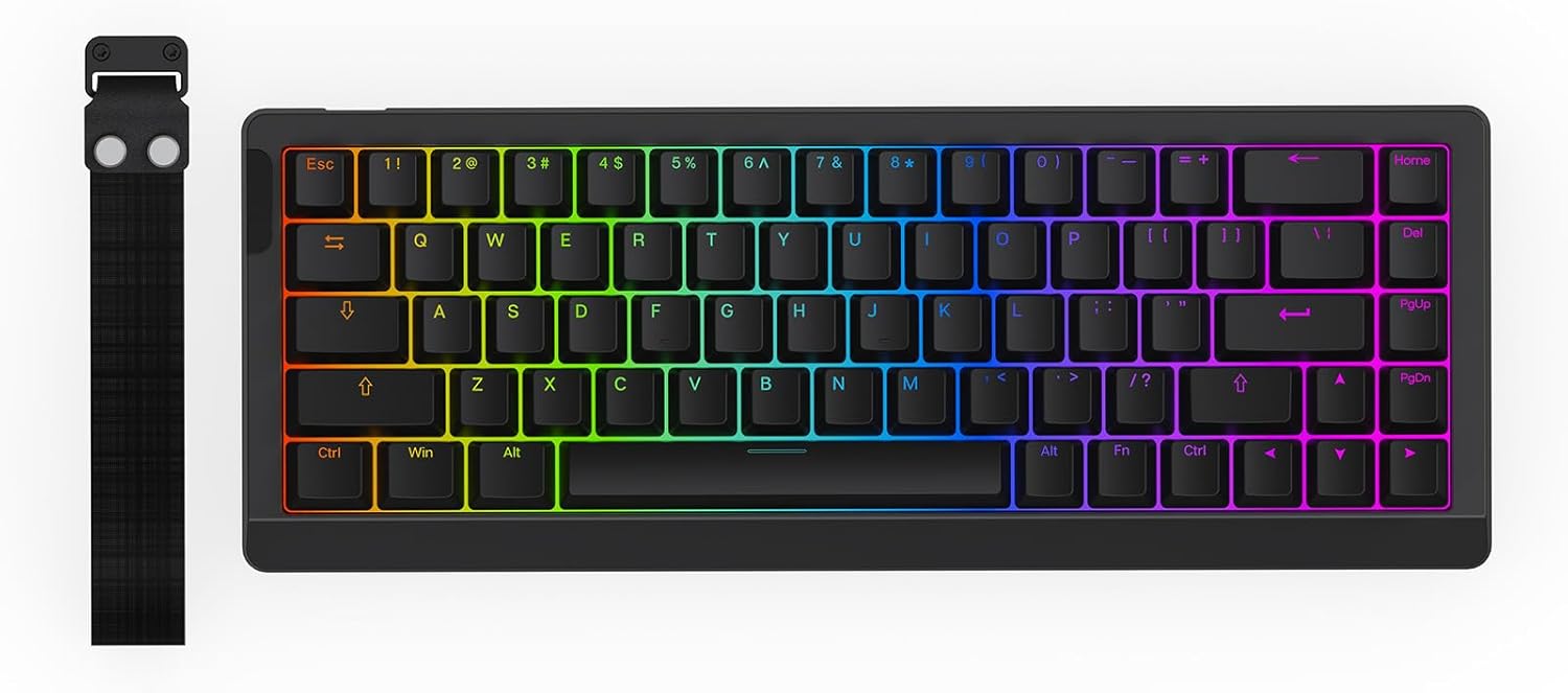 EPOMAKER HE68 Lite Hall Effect Gaming Keyboard, 8k Polling & 128K Scan Rate, 0.01mm Adjustable Trigger, 0.125ms Latency, 5-Layer Sound-Dampened, Snap Key, SOCD, A-RGB, Wired, Mac Software (Black)