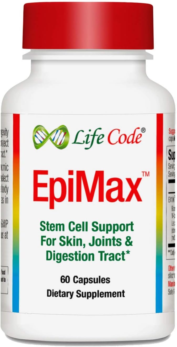 Life Code EpiMax Stem Cell Supplement with Egg Shell Membrane Collagen, N-Acetyl Glucosamine, Hyaluronic Acid Promotes Rejuvenation of Skin, Joints, Digestive Tract...