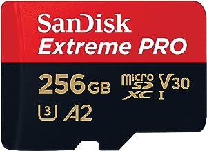 SanDisk 256GB Extreme Pro Durable, Captures 4K UHD Video, 200MB/s Read and 140MB/s Write microSD UHS-I Card for Recording Outdoor Adventures and Weekend Trips