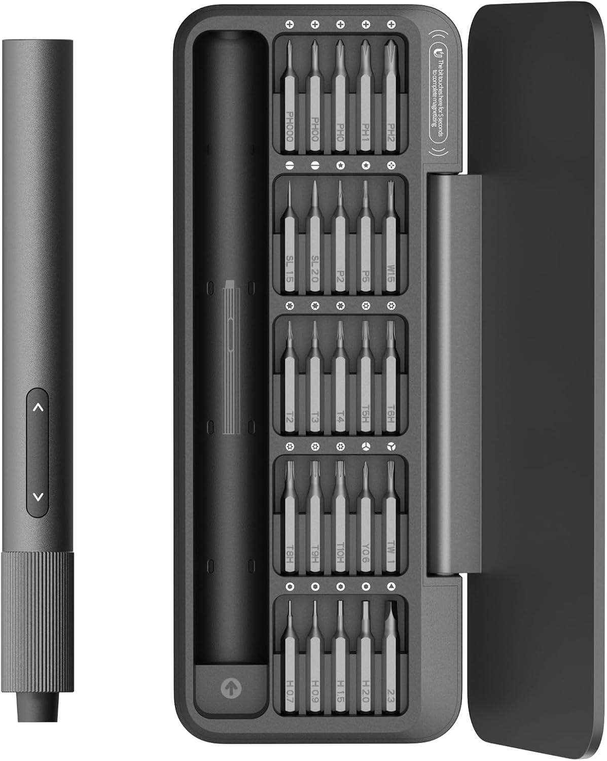 HOTO Electric Precision Screwdriver, 25-in-1 Rechargeable Screwdriver Set, Cordless Mini Power Screwdriver with S2-Steel Bits, 1-Gear, Ideal for Phone/Glasses/Watches/Laptop