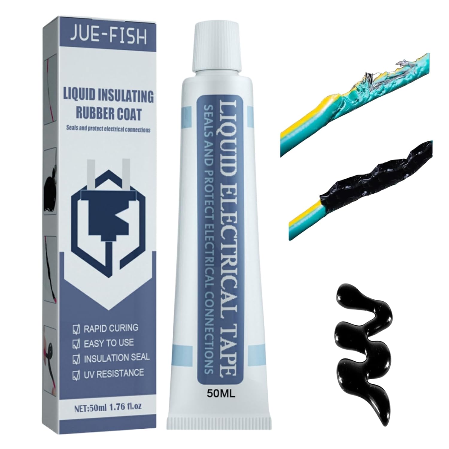 Liquid Insulating Rubber Coat,Liquid Electrical Tape,Liquid Insulation Tape,Cable Repair Paste,Liquid Insulation Glue,Liquid Insulation Electrical Tape,Cable Repair Putty,Waterproof Fast Dry Tape,50mL