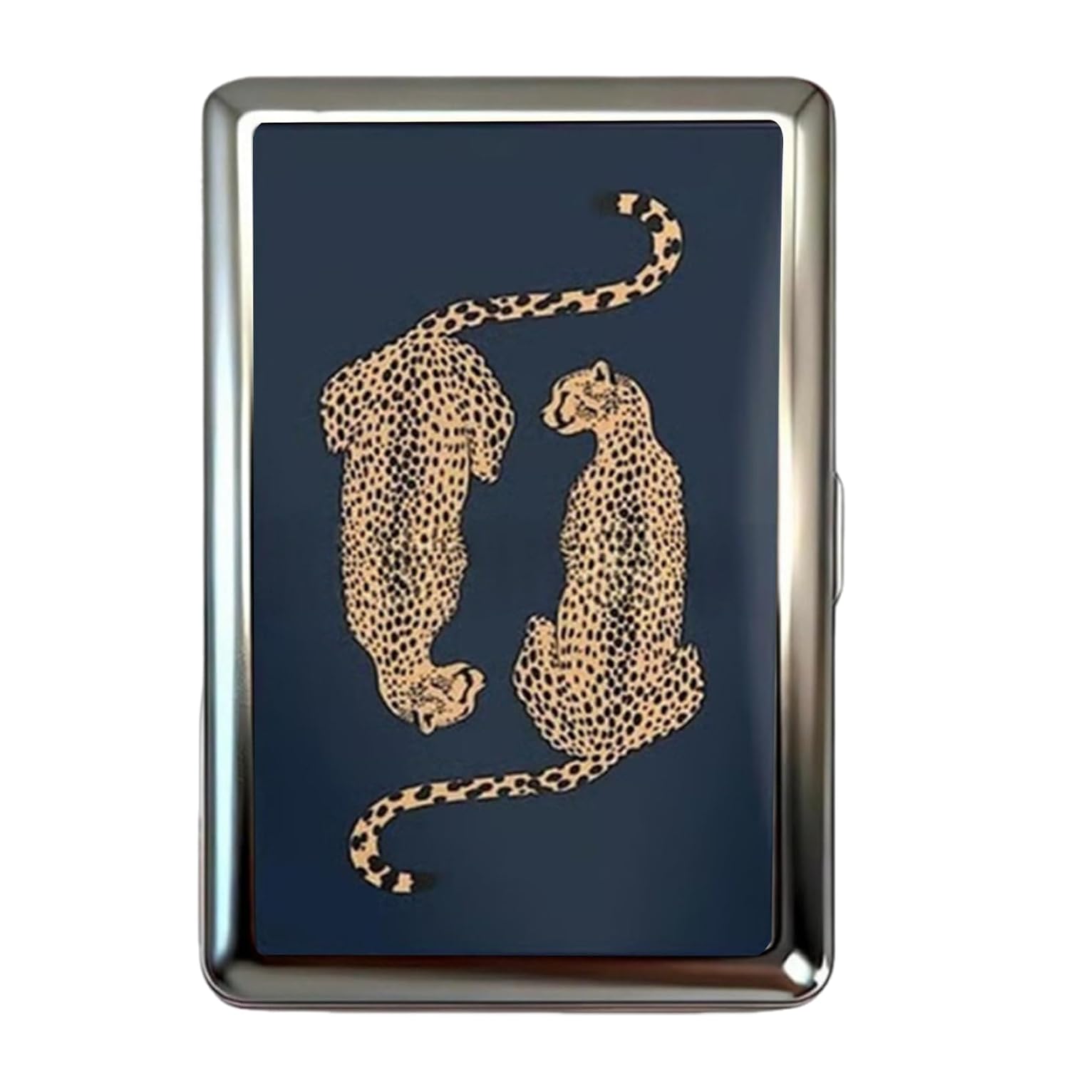 2026 New Vintage Versatile Metal Case with Easy Snap, Vintage-Style Versatile Card & Cash Case, Elegant and Rebellious Card Box for Credit Cards Cash Id Business Cards (Leopard)