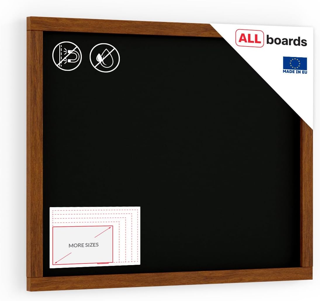 ALLboards Chalkboard with Varnished Wooden Frame 50x40cm, Chalk Writing Board