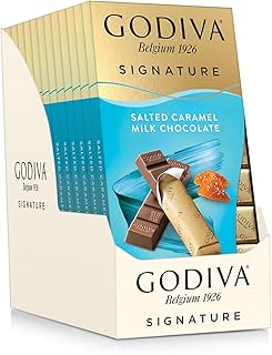 Godiva Chocolatier Signature Salted Caramel Milk Chocolate Mini Gourmet Chocolate Bar, 12-Ct. (8 pc. each), 90 grams