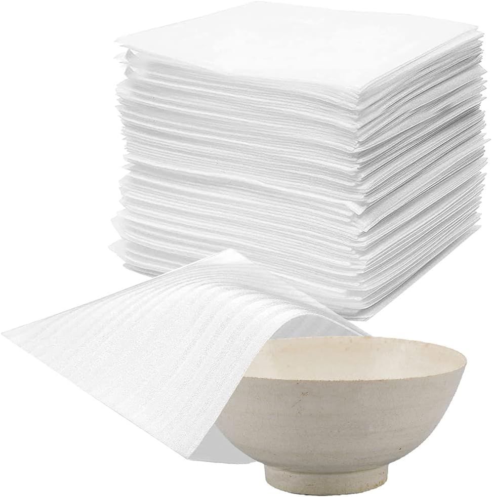 Lxoraziy 100 Pcs 300 * 300mm Foam Packing Bag, Cushioning Wrap Pouches, Reusable Foam Wrapping, Shockproof Bubble Bag, for Moving House, Shipping, Packaging, Storage