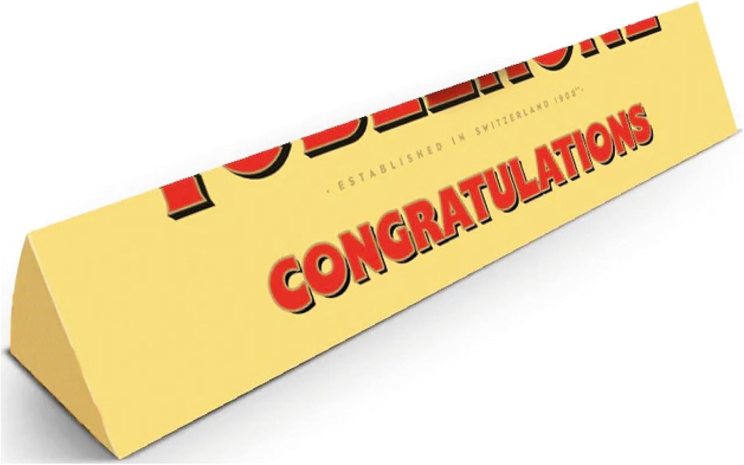 Personalised Milk Chocolate Toblerrone With Honey Almond Nougat 100g || Delicious Toblerrone chocolate, with an adorable Personalised Message (Congratulations)