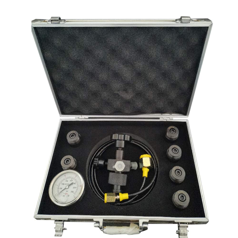 Hydraulic Accumulator Nitrogen Charging System Pressure Test Kit with 3 Gauges 7 Couplings and 1 Gas Hose Tools Case 400bar 6000PSI Industrial Scientific Hydraulics Pneumatics Plumbing Equipment