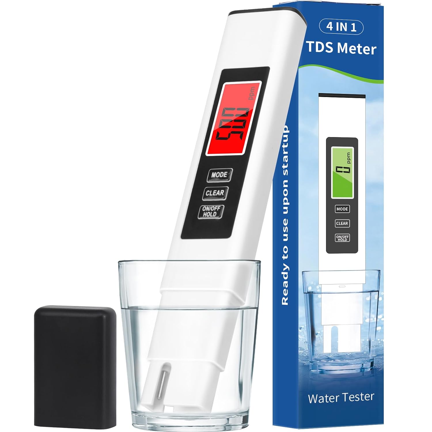 2025 New 4 in 1 TDS Meter, TDS Meter Digital Water Tester, Accurate and Reliable, Water Tester,TDS EC and Temperature (° C/° F) Meter, 0-990ppm, Used for Drinking Water and RO/DI Systems