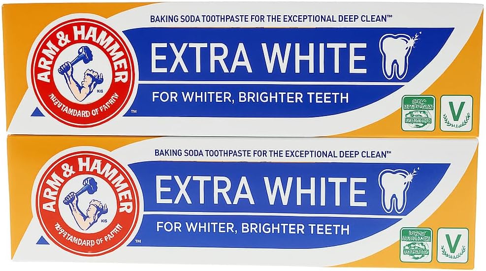 Arm & Hammer Extra White 125g Pack of 2 | Baking Soda Whitening for Deep Clean, Plaque Removal, Fresh Breath, Enamel Strengthening | Fluoride for Daily Oral Care