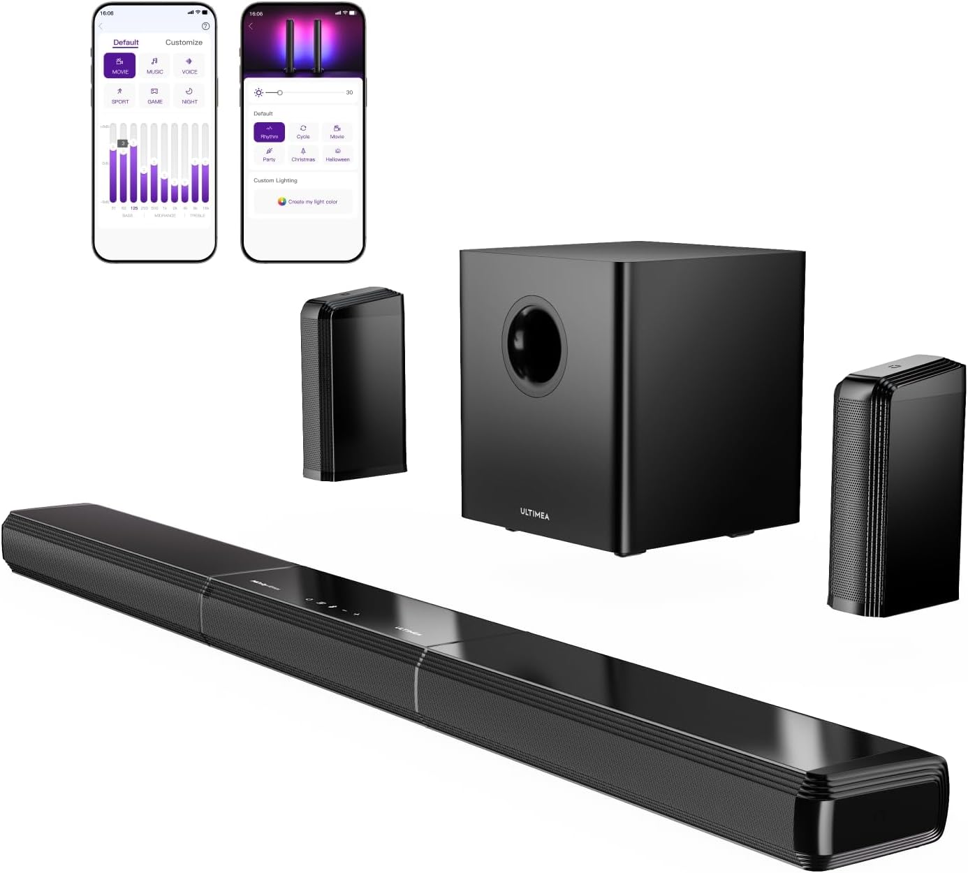 ULTIMEA 9.1ch Sound Bar for Smart TV, Detachable Home Theater Surround Sound System, App, Apollo S90