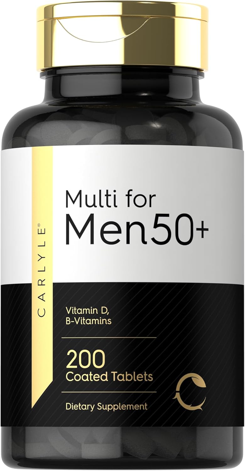 Carlyle Multivitamin for Men 50 Plus | 200 Count | with B Vitamins, Vitamin D, Magnesium & Zinc | Gluten Free Supplement