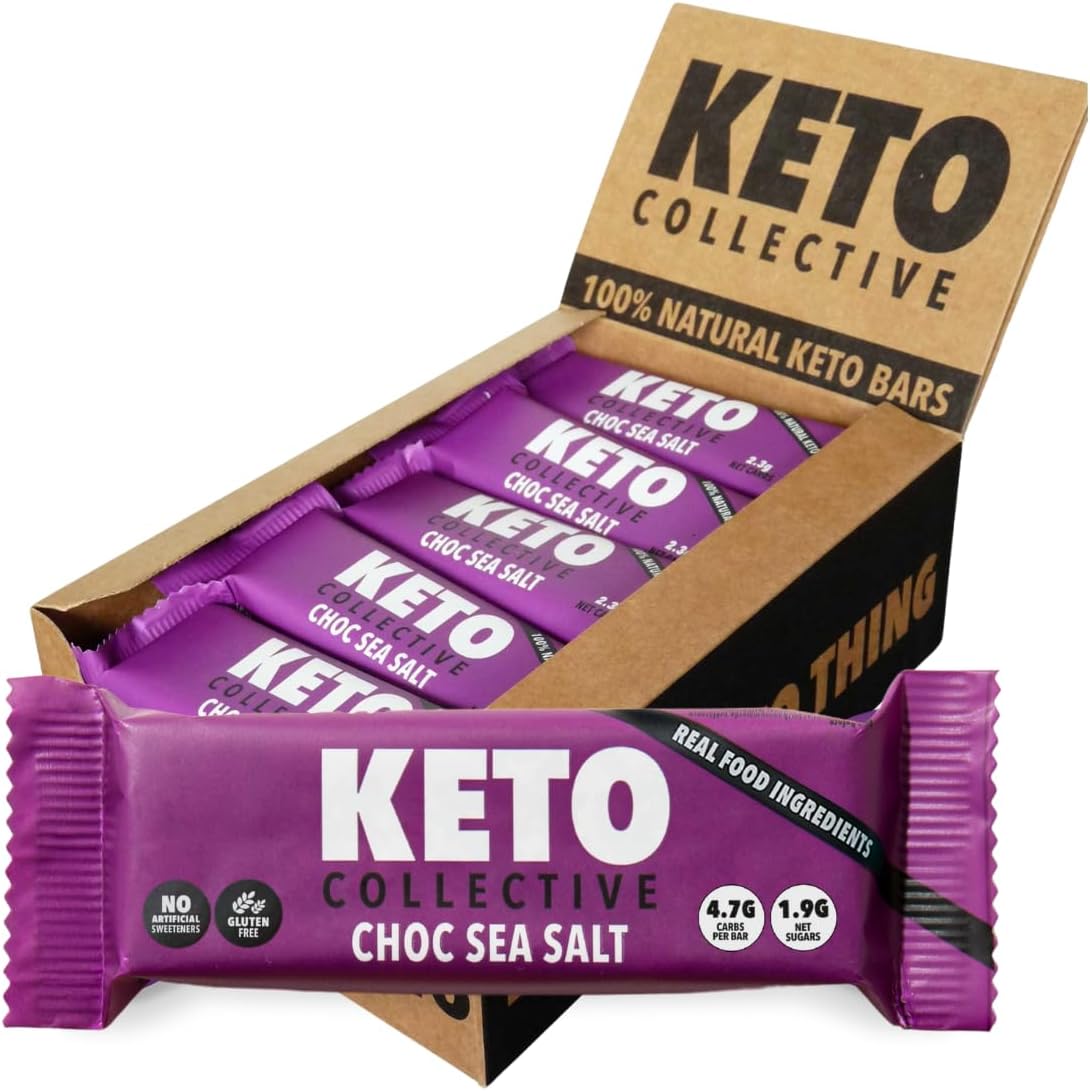 Keto Collective Keto Bars - NEW RECIPE - 15x40g I 2g Net Carbs I Low Carb Snacks I High Fibre I Natural Ingredients I Source of Protein I Keto Snacks I Gluten Free I Vegan