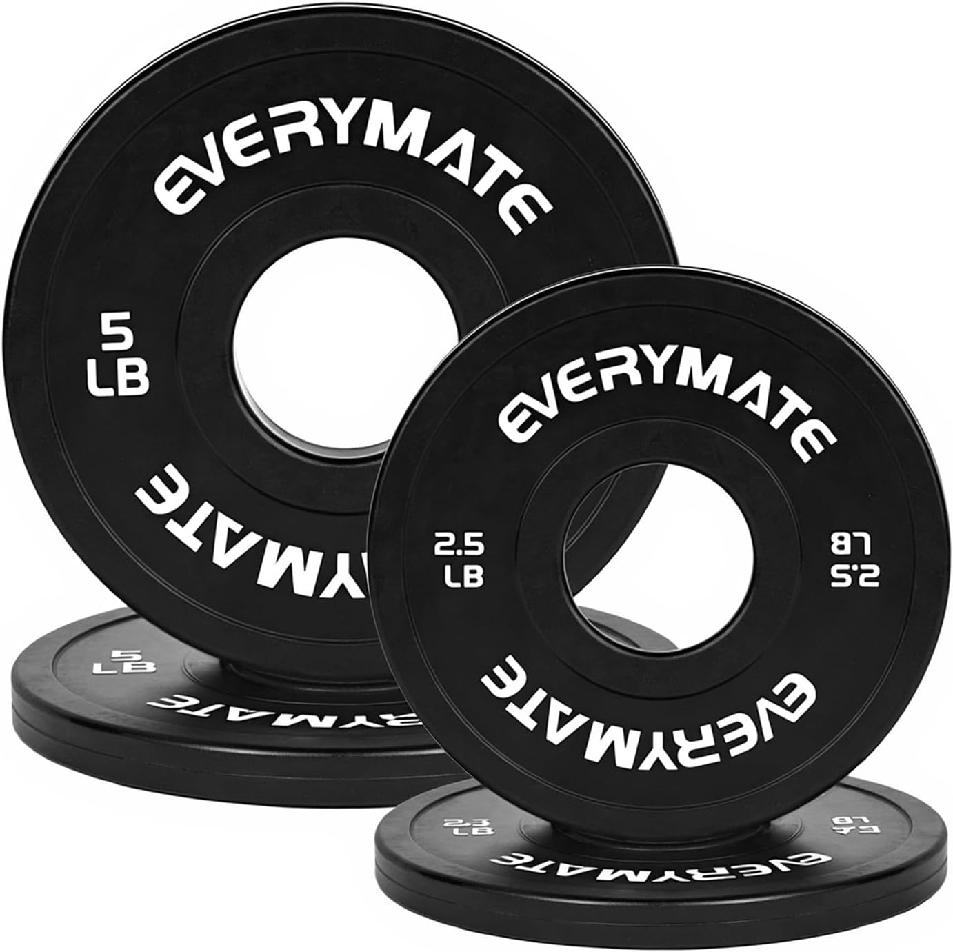 Black Change Weight Plates 1.25LB 2.5LB 5LB Set Fractional Olympic Bumper Plates for Cross Training Steel Insert Strength Training