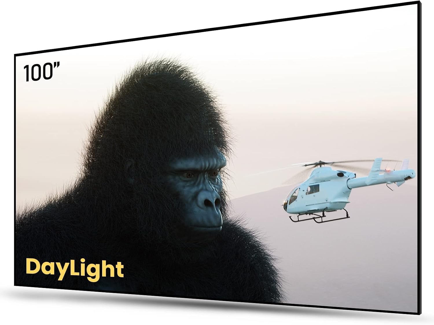 AWOL VISION 100" UST Projector Screen for Bright Day Light Using, 85% Ambient Light Rejecting (ALR) Fresnel Projector Screen for Ultra Short Throw Projector, Fixed Frame, Active 3D, HDR -D100