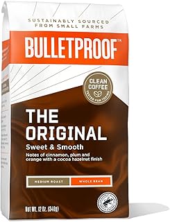 Bulletproof Original Medium Roast Whole Bean Coffee, 12 Ounces, 100% Arabica Coffee Sourced from Central and South America