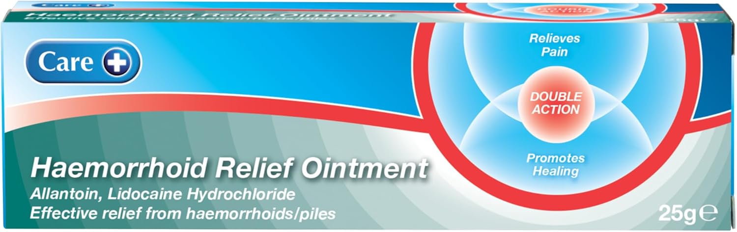 Care Haemorrhoid Cream 25g, for The Relief of External Haemorrhoids, Double Action Ointment, Relieves Pain and Promotes Healing of Piles