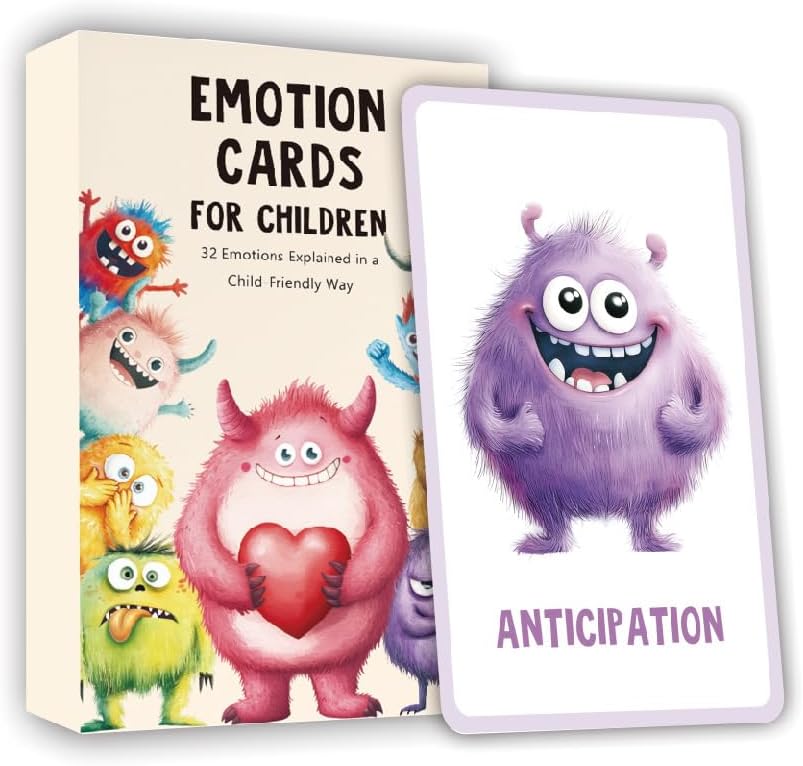 Emotion Cards for Children, 32 Educational Flashcards for Learning Feelings