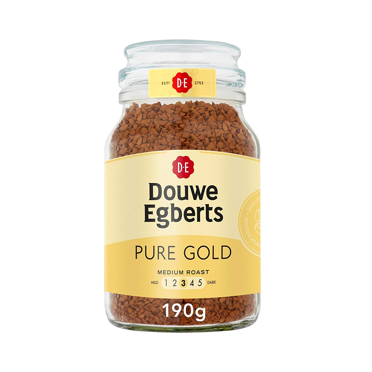 Douwe Egberts Pure Gold Instant Coffee, Medium Roast, 6.7-Ounce, 190g (Packaging May Vary)