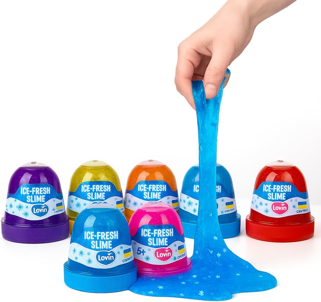 Lovin Slime - Ice Fresh 120ml, Fidget Toys Stretchy Anti-Stress Toy - Squishy Kids Slimes for Party Bags Fillers - Fun and Relaxing Playtime Activity