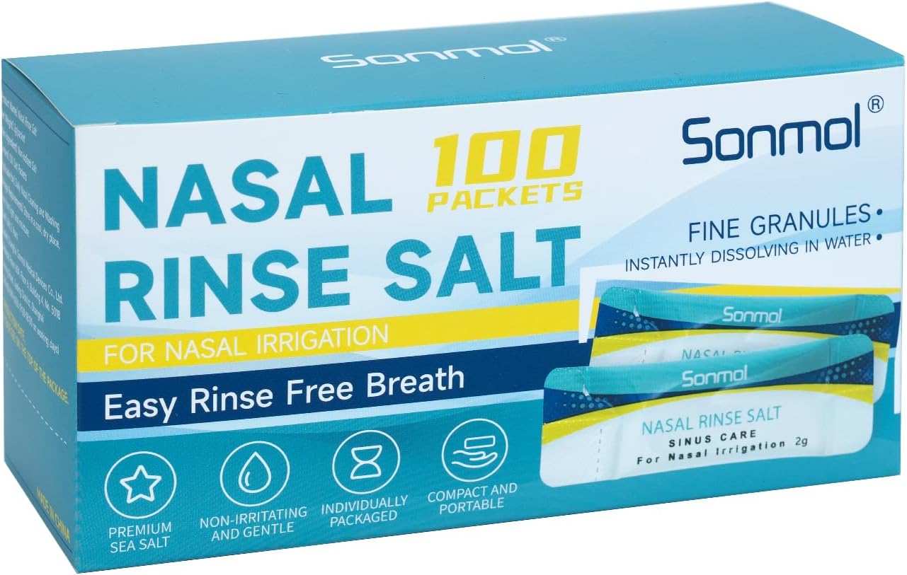 Saline Packets, Premixed Salt Packets for Nasal Rinse Refill Packets