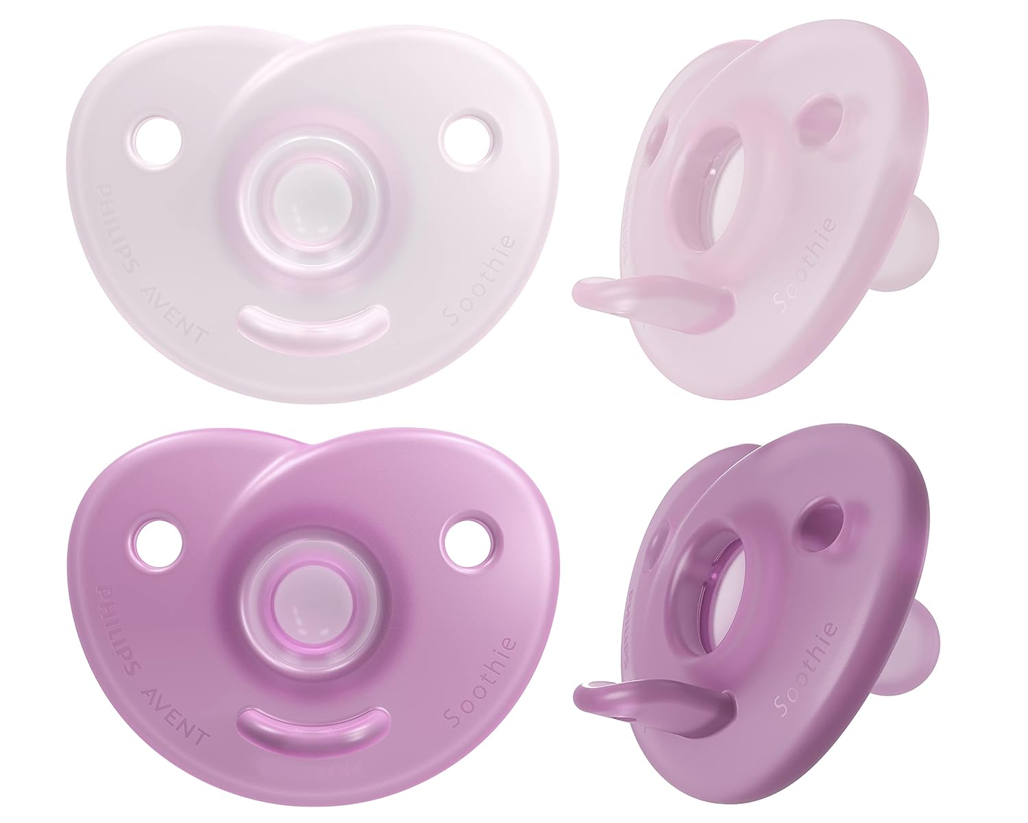 Philips Avent Soothie Heart Pacifier, Pink/Light Pink, 0-3 Months, 4 Pack, SCF099/42