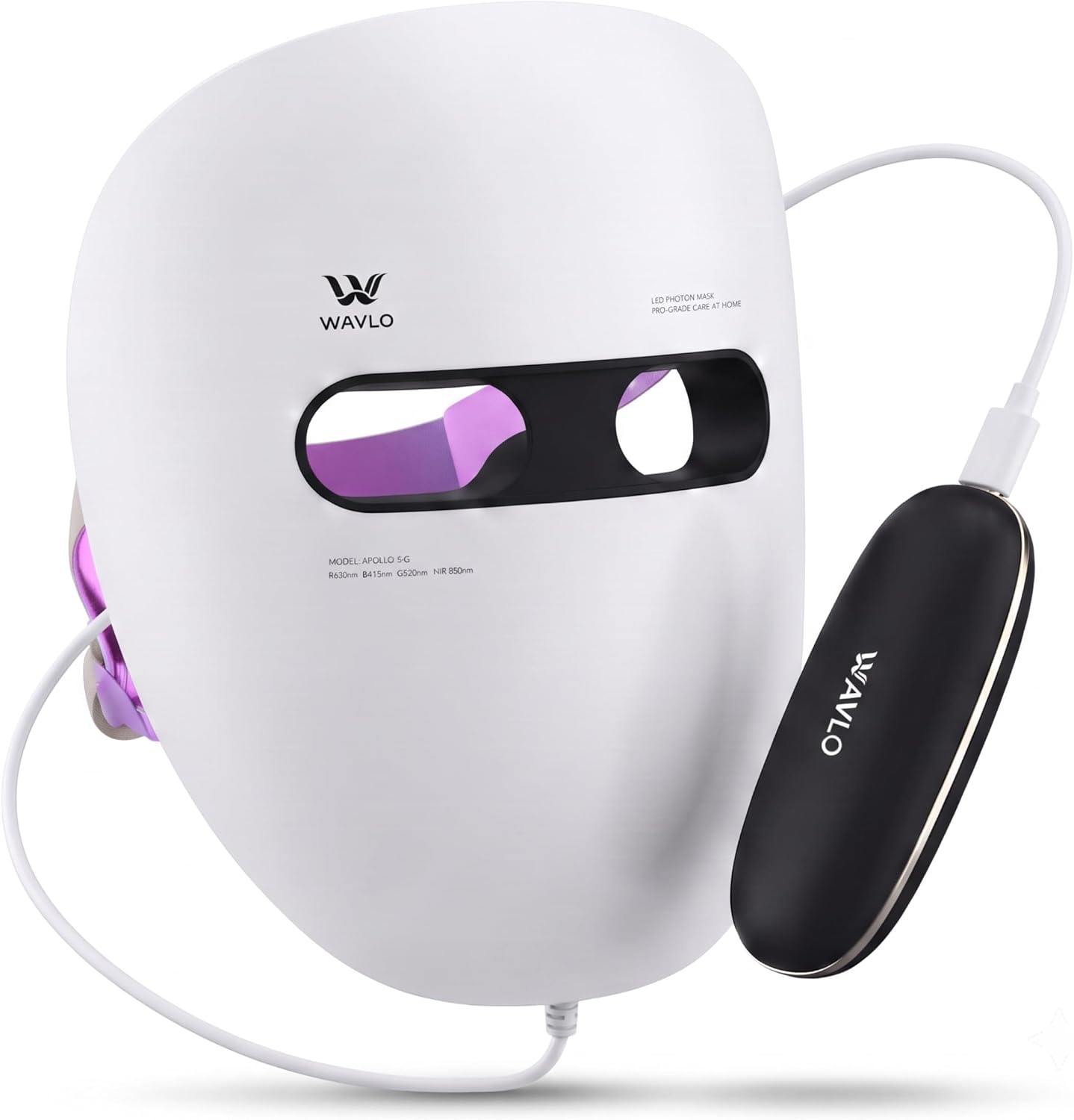 Apollo SG LED Face Mask - 7 Infrared Red Light Therapy - UKCA, CE, FDA Cleared - Anti-Aging, Clarity, Even Skin Tone - 284g Lightweight - 256 Gold Wire-Bonded LEDs - Pro skincare gift for women