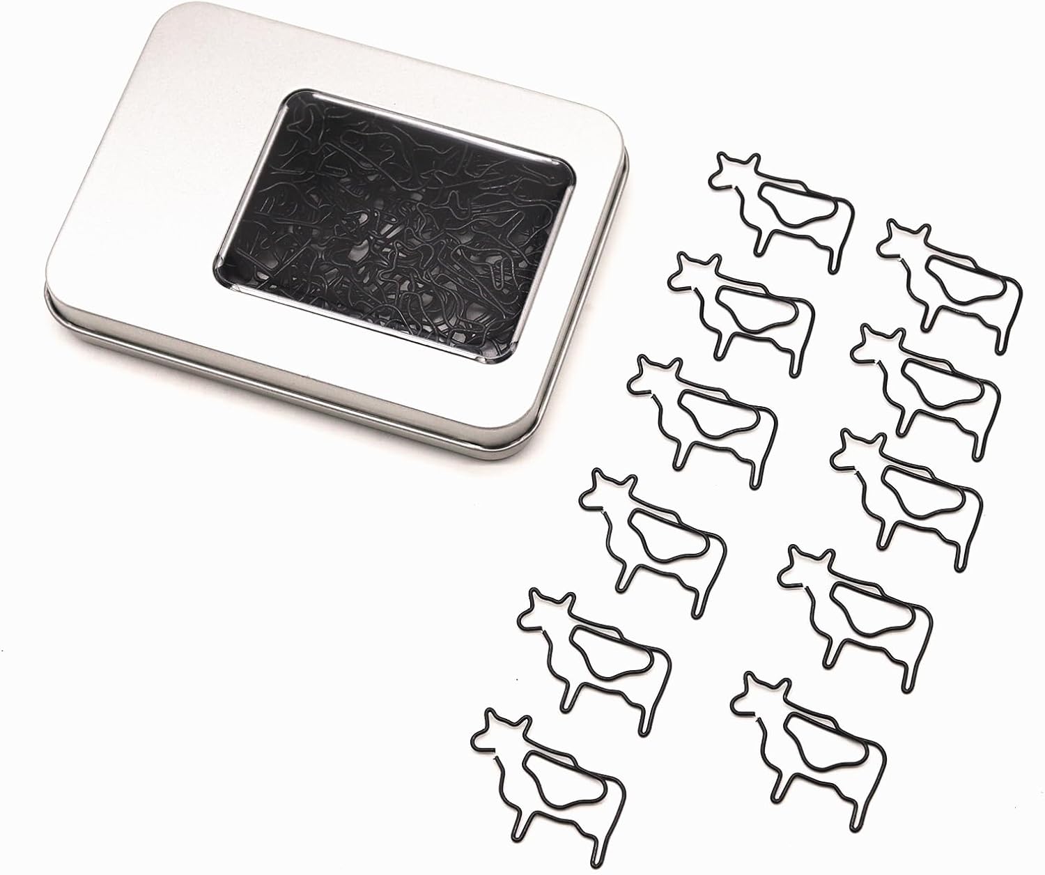60 Pcs Black Cow Paper Clips,Cow Office Supplies, Cow Desk Stationery Accessories