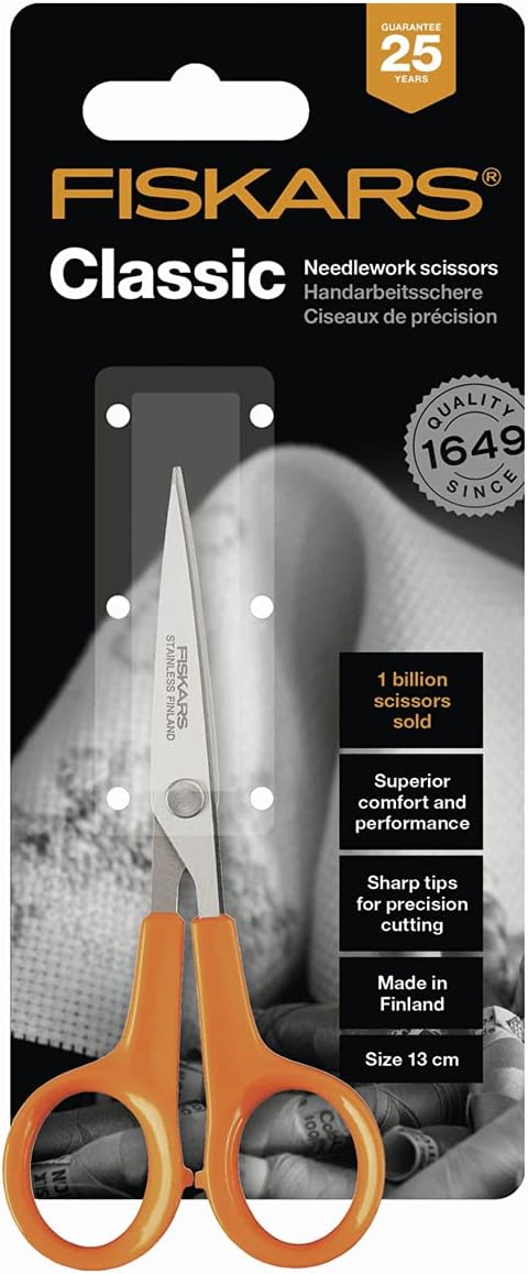 Fiskars Classic Stainless Steel Micro-Tip Scissors, Orange