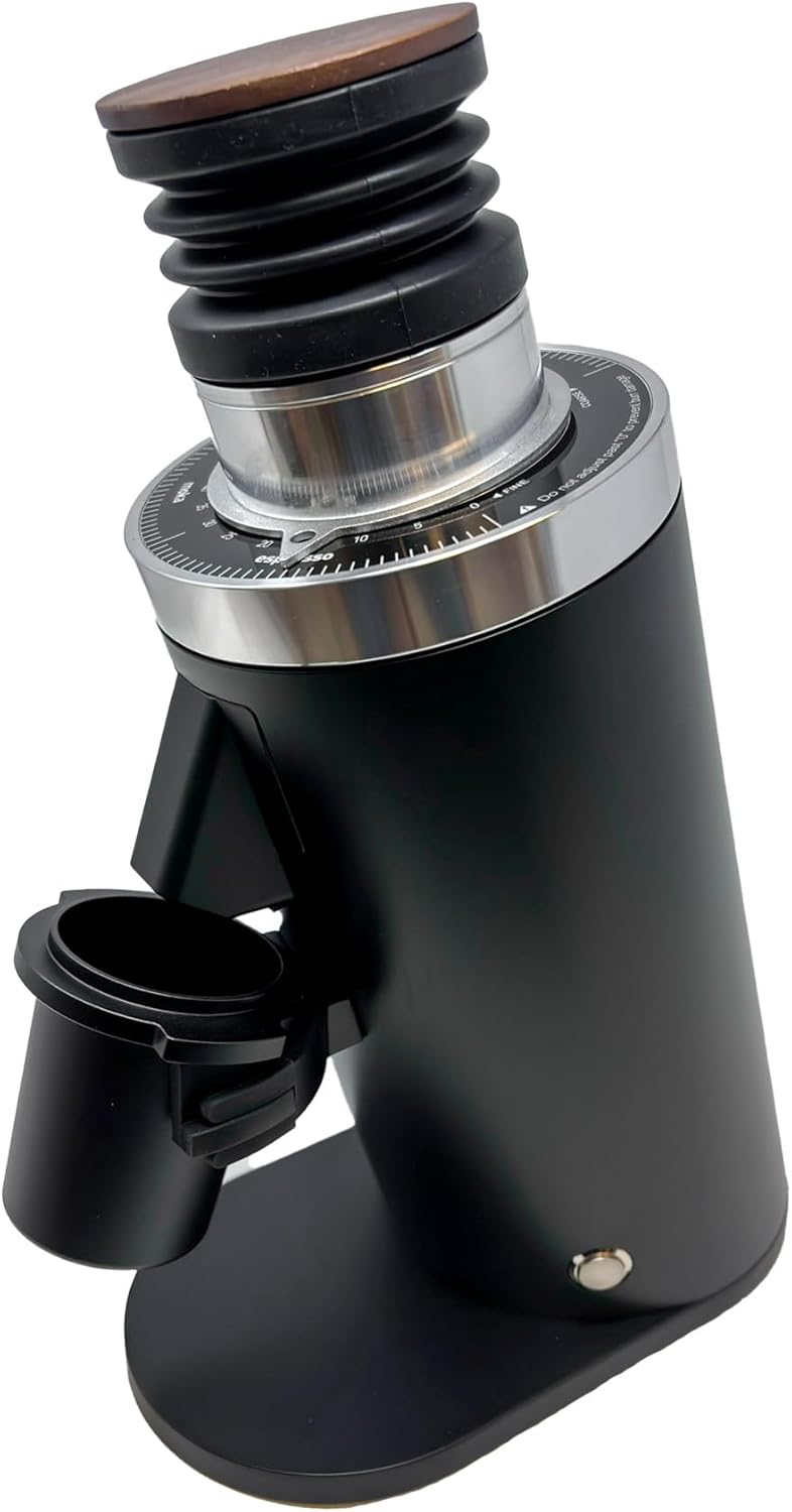 Turin DF64 Gen 2 Single Dose Coffee Grinder - 64mm Flat Burrs, Black or White, Stainless Steel or DLC Burrs, Low Retention, Stepless Adjustment (Stainless Steel Burrs, Black)