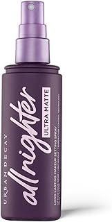 Urban Decay All Nighter Ultra Matte Makeup Setting Spray for Face, Transfer-proof, Long-lasting 16 HR Wear, with Oil-absorbing Kaolin Clay, Matte Finish, Oil-free, Paraben-free, Vegan