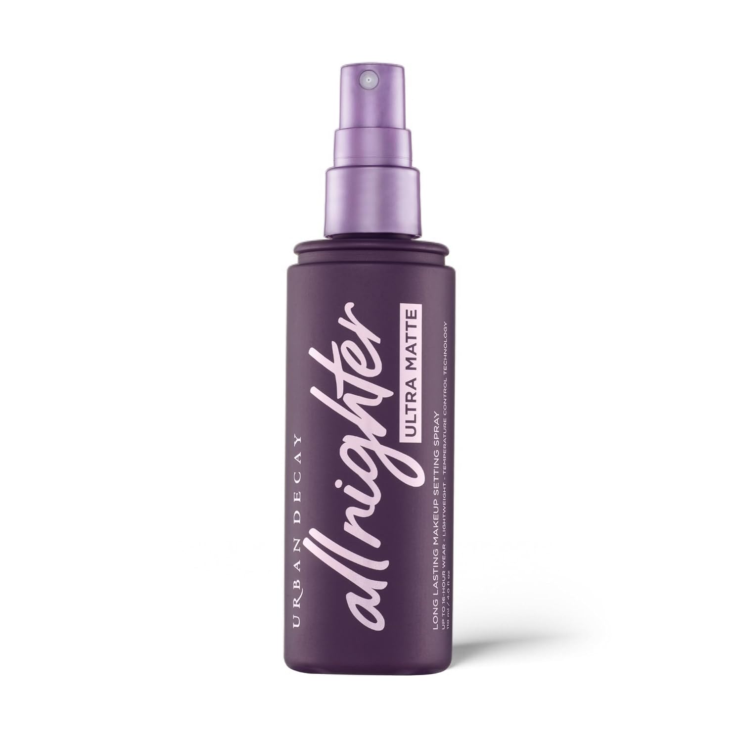 Urban Decay All Nighter Ultra Matte Makeup Setting Spray for Face, Transfer-proof, Long-lasting 16 HR Wear, with Oil-absorbing Kaolin Clay, Matte Finish, Oil-free, Paraben-free, Vegan